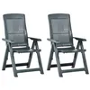 Image de vidaXL Chaises inclinables de jardin lot de 2 Plastique Vert48767