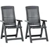 Image de vidaXL Vidaxl Chaises Inclinables De Jardin Lot De 2 Plastique Anthracite