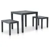 Image de vidaXL Table de jardin avec 2 bancs Plastique Anthracite48778