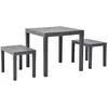 Image de vidaXL Table De Jardin Avec 2 Bancs Plastique Marron