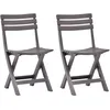 Image de vidaXL Vidaxl Chaises De Jardin Pliables Lot De 2 Plastique Mocha
