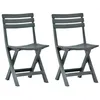Image de vidaXL Chaises de jardin pliables 2 pcs Plastique Vert48789