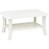 Image de vidaXL Table basse Blanc 90x60x46 cm Plastique48793