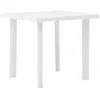 Image de Vidaxl Table De Jardin Blanc 80x75x72 Cm Plastique