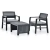 Image de vidaXL Salon de jardin 3 pcs Plastique Anthracite48824