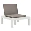 Image de vidaXL Chaise de salon de jardin avec coussin Plastique Blanc48825