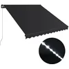 Image de Vidaxl Auvent Manuel RÃ©tractable Avec Led 300x250 Cm Anthracite