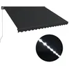 Image de Vidaxl Auvent Manuel RÃ©tractable Avec Led 450x300 Cm Anthracite