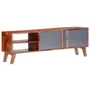 Image de vidaXL Meuble TV gris 140x30x45 cm bois solide