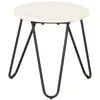 Image de vidaXL Table basse Blanc 40x40x40 cm Pierre véritable texture marbre