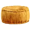 Image de vidaXL Pouf Rond Velours 40x20 cm Moutarde