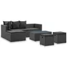 Image de Vidaxl Salon De Jardin 4 Pcs Noir Avec Coussins RÃ©sine TressÃ©e