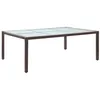 Image de vidaXL Table à dîner d'extérieur Marron 200x150x74 cm Résine tressée46128