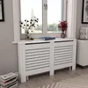 Image de vidaXL Cache-radiateurs 2 pcs Blanc 152x19x81,5 cm MDF3051375