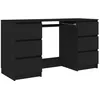 Image de vidaXL Vidaxl Bureau Noir 140x50x77 Cm Agglomã©Rã©