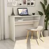 Image de Bureau Blanc 90x50x74 cm bois contreplaquÃ© avec ÃtagÃ¨re de Rangement