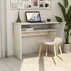 Image de vidaXL Vidaxl Bureau Blanc Brillant 90x50x74 Cm Bois D'ingénierie