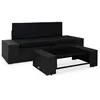 Image de vidaXL Salon de jardin 3 pcs Résine tressée Noir49507