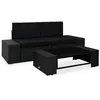 Image de Vidaxl Salon De Jardin 3 Pcs RÃ©sine TressÃ©e Noir