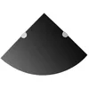 Image de vidaXL Étagères D'angle 2 Pcs Et Supports Chromés Verre Noir 35x35 Cm