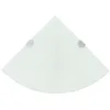 Image de vidaXL Étagères d'angle 2 pcs et supports chromés Verre Blanc 25x25 cm3051598