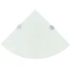 Image de ÃtagÃ¨res D'angle 2 Pcs Et Supports ChromÃ©s Verre Blanc 25x25 Cm