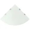 Image de vidaXL Étagères d'angle 2 pcs et supports chromés Verre Blanc 45x45 cm