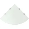Image de vidaXL Étagères D'angle 2 Pcs Et Supports Chromés Verre Blanc 45x45 Cm