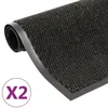Image de vidaXL Paillassons rectangulaires 2 pcs 80 x 120 cm Noir