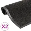 Image de vidaXL Paillassons rectangulaires 2 pcs 90 x 150 cm Noir