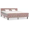 Image de vidaXL Cadre de lit sans matelas Rose Velours 160x200 cm