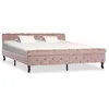 Image de vidaXL Cadre de lit sans matelas Rose Velours 180x200 cm