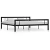 Image de vidaXL Cadre de lit sans matelas noir et blanc métal 180x200 cm284555