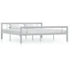 Image de vidaXL Vidaxl Cadre De Lit Sans Matelas Gris Et Blanc Métal 180x200 Cm