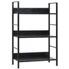 Image de vidaXL Bibliothèque à 3 niveaux noir 60x27,6x90,5 cm bois d'ingénierie288218