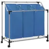 Image de vidaXL Trieuse à linge avec 3 sacs Bleu Acier288331