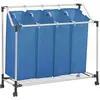 Image de syma Vidaxl Trieuse À Linge Avec 4 Sacs Bleu Acier-Syma