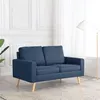 Image de vidaXL Canapé à 2 places Bleu Tissu288707