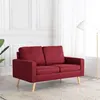 Image de vidaXL Canapé à 2 places Rouge bordeaux Tissu