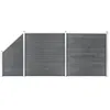 Image de vidaXL Ensemble de clôture WPC 2 Carré + 1 Incliné 446 x 186 cm Gris