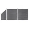 Image de vidaXL Vidaxl Ensemble De Clôture Wpc 2 Carré + 1 Incliné 446 X 186 Cm Gris