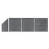 Image de vidaXL Ensemble de clôture WPC 3 Carré + 1 Incliné 619 x 186 cm Gris