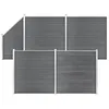 Image de vidaXL Ensemble de clôture WPC 4 Carré + 1 Incliné 792 x 186 cm Gris