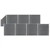 Image de vidaXL Vidaxl Ensemble De Clôture Wpc 7 Carré + 1 Incliné 1311x186 Cm Gris