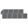 Image de vidaXL Ensemble de clôture WPC 9 Carré + 1 Incliné 1657x186 cm Gris