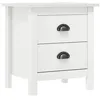Image de vidaXL Table de chevet Hill Blanc 46x35x49,5 cm Bois de pin solide