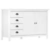 Image de vidaXL Buffet Hill Blanc 130x40x80 cm Bois de pin solide288932
