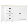 Image de vidaXL Buffet Hill Blanc 130x40x80 cm Bois de pin solide288934