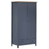 Image de vidaXL Garde-robe à 2 portes Hill Gris 89x50x170cm Bois de pin solide288949