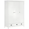 Image de vidaXL Garde-robe à 3 portes Hill Blanc 127x50x170 cm Bois pin solide288952